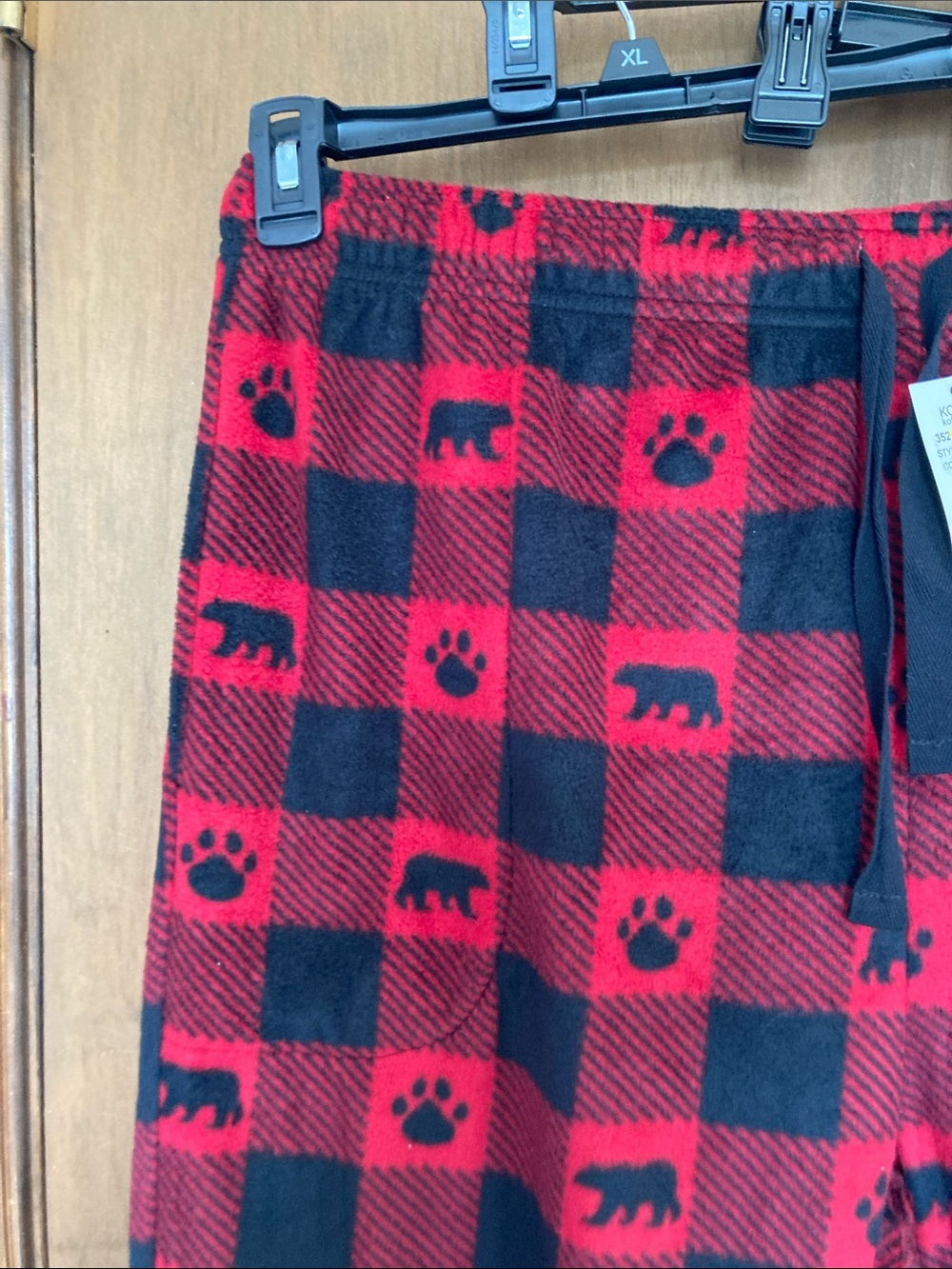 Cuddl Duds plaid print bear & paw print PJ pant w pockets sleepwear loungewear - Picture 12 of 17